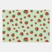 Strawberry Pattern Baby Shower Geschenkpapier Set (Vorderseite)