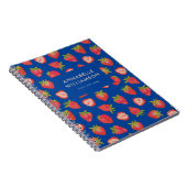 Strawberry Pattern blau Notizblock (Rechte Seite)