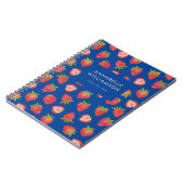 Strawberry Pattern blau Notizblock (Linke Seite)