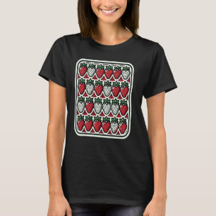 Strawberry Pattern Farbenfrohe Retro Pop Kunst Gra T-Shirt