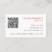 Strawberry Pattern farbiger QR-Code Visitenkarte (Rückseite)