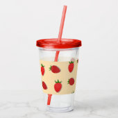 Strawberry pattern for fruit summertime good vibes acryltrinkbecher (Rückseite)