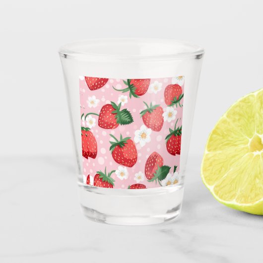 Strawberry Pattern Glass Cup Schnapsglas (Vorderseite)