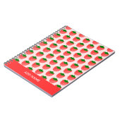 Strawberry Pattern Individuelle Name Notizblock (Linke Seite)