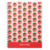 Strawberry Pattern Individuelle Name Notizblock (Vorderseite)