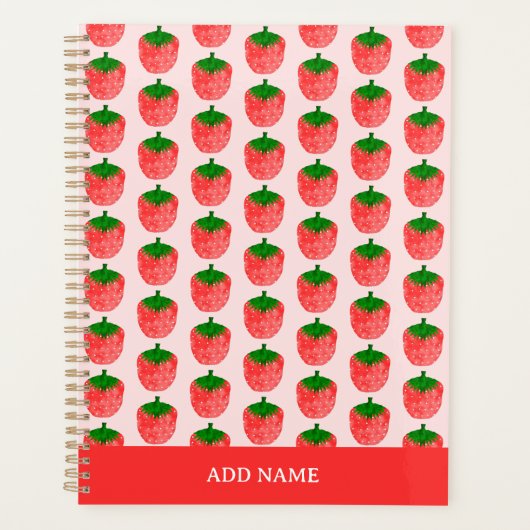 Strawberry Pattern Individuelle Name Planer (Vorderseite)