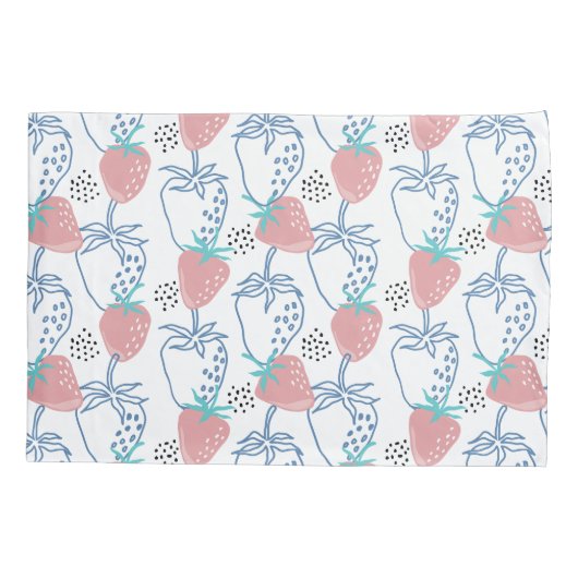 ٍ Strawberry Pattern Kissenbezug (Rückseite-Links)