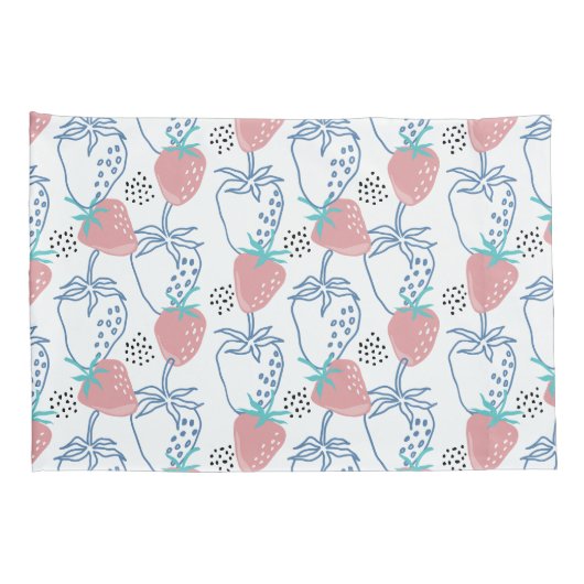 ٍ Strawberry Pattern Kissenbezug (Rückseite-Rechts)