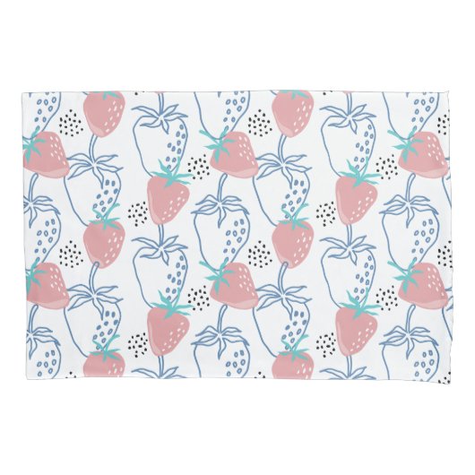 ٍ Strawberry Pattern Kissenbezug (Vorderseite-Links)