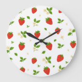 Strawberry Pattern Kitchen Wall Clock Große Wanduhr (Vorderseite)