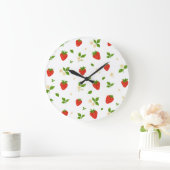 Strawberry Pattern Kitchen Wall Clock Große Wanduhr (Zuhause)