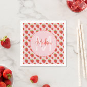 Strawberry Pattern Monogram  Serviette (Beispiel)