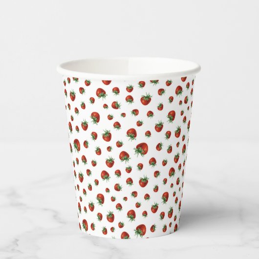 Strawberry Pattern Pappbecher (Links)