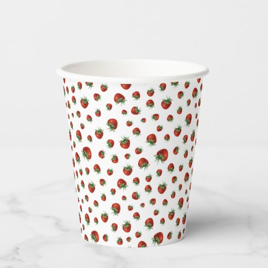 Strawberry Pattern Pappbecher (Vorderseite)