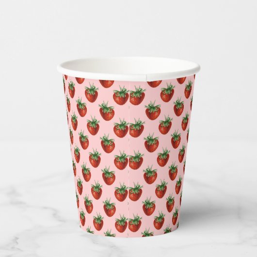 Strawberry Pattern Pappbecher (Rechts)