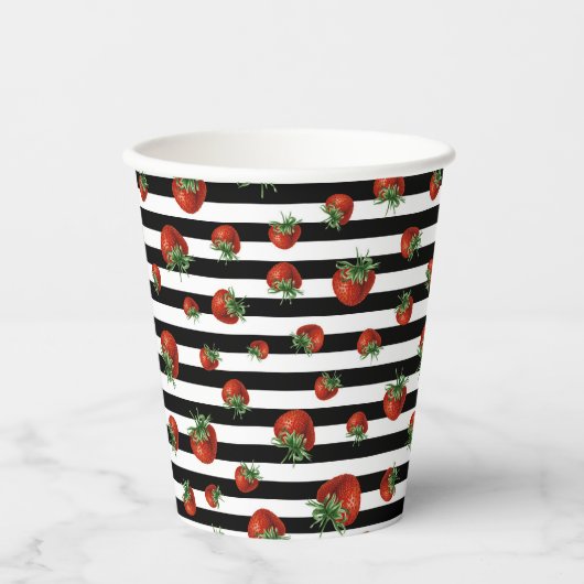 Strawberry Pattern Pappbecher (Vorderseite)