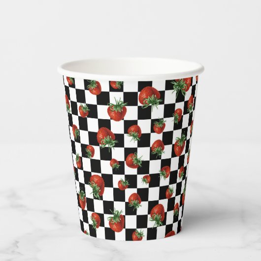 Strawberry Pattern Pappbecher (Rückseite)