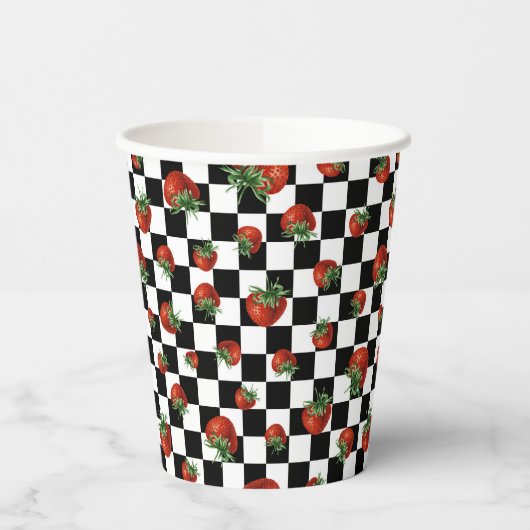Strawberry Pattern Pappbecher (Links)