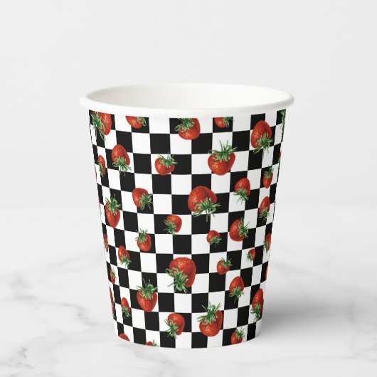 Strawberry Pattern Pappbecher (Vorderseite)