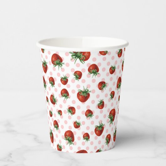 Strawberry Pattern Pappbecher (Links)