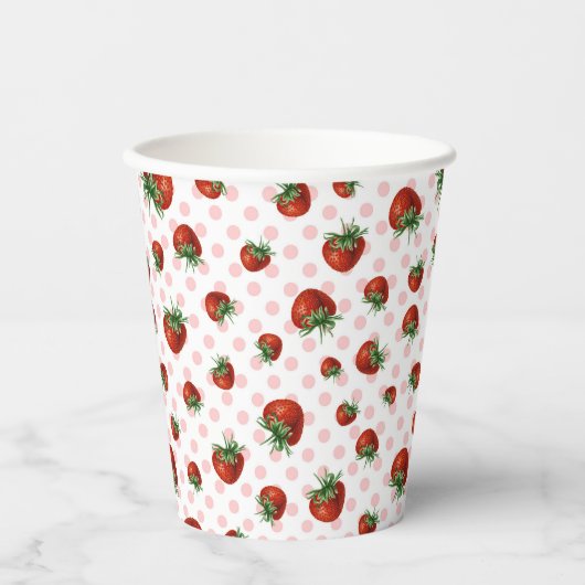 Strawberry Pattern Pappbecher (Vorderseite)
