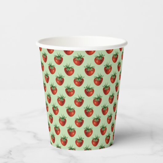 Strawberry Pattern Pappbecher (Rückseite)