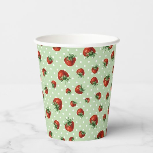 Strawberry Pattern Pappbecher (Rückseite)