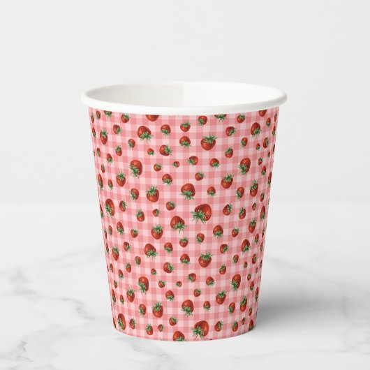 Strawberry Pattern Pappbecher (Links)