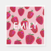 Strawberry Pattern Personalisiert Napkins Serviette (Vorderseite)
