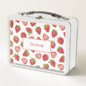 Strawberry Pattern Personalisierter Individuelle N Metall Brotdose (Vorderseite)