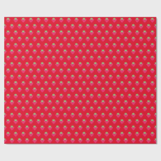 Strawberry Pattern Red Geschenkpapier (Flach)