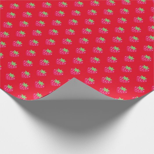 Strawberry Pattern Red Geschenkpapier (Ecke)