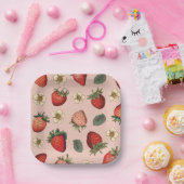Strawberry Pattern Vintage  Pappteller (Party)