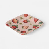 Strawberry Pattern Vintage  Pappteller (Gewinkelt)