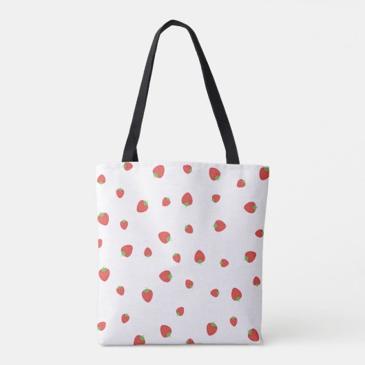 Strawberry Pattern White Tasche (Rückseite)