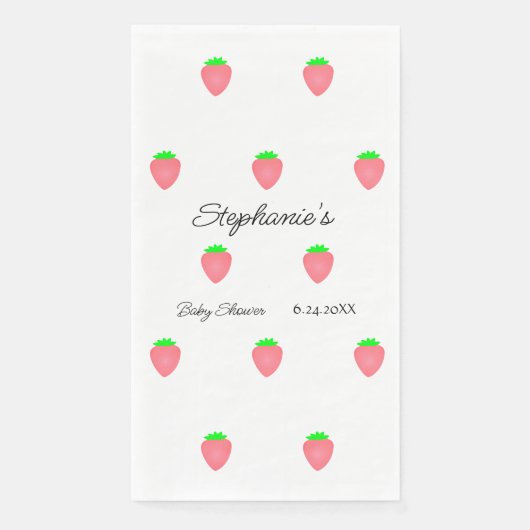 Strawberry Patterns Baby Shower Boys Mädchen Custo Serviette (Vorderseite)