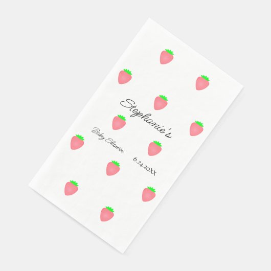 Strawberry Patterns Baby Shower Boys Mädchen Custo Serviette (Ecke)