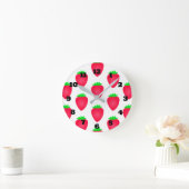 Strawberry Patterns Girls Boys Kinderzimmer Gesche Runde Wanduhr (Zuhause)