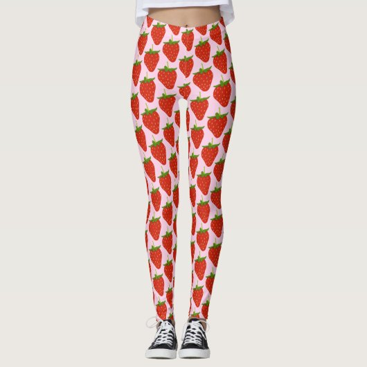 Strawberry Patterns Women Leggings (Vorderseite)