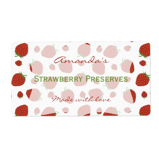 Strawberry Personalisiert Canning Label (Vorne)