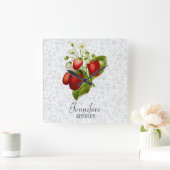 Strawberry Personalisiert Kitchen Wall Clock Quadratische Wanduhr (Zuhause)
