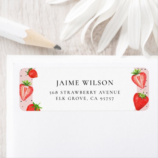 Strawberry Personalisiert Name Rücksendeadresse (Insitu)