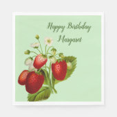 Strawberry Personalisiert Paper Napkins Party Ware Serviette (Vorderseite)