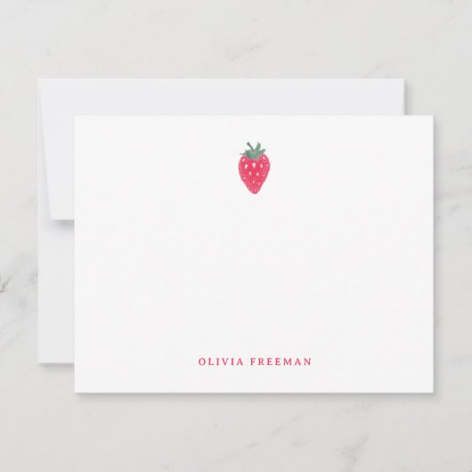 Strawberry Personalisiert Stationery - Rotes Obst Mitteilungskarte (Vorderseite)