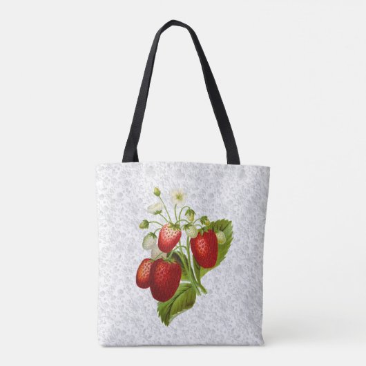 Strawberry Personalisiert Tote Bag Lace Look Tasche (Rückseite)