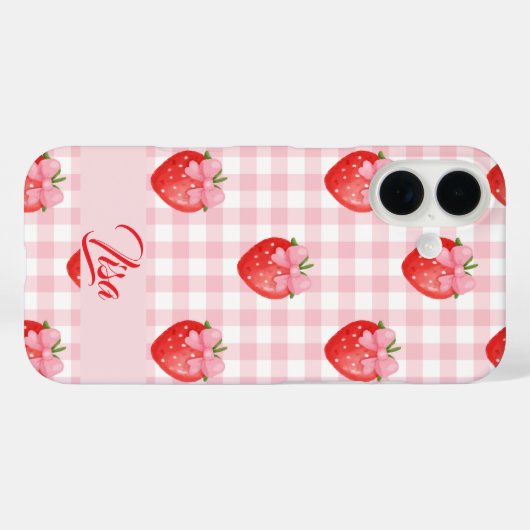 Strawberry Personalized iPhone Case (Rückseite (Horizontal))