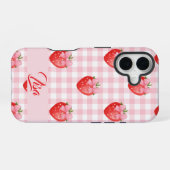 Strawberry Personalized iPhone Case 16 Hülle (Rückseite (Horizontal))