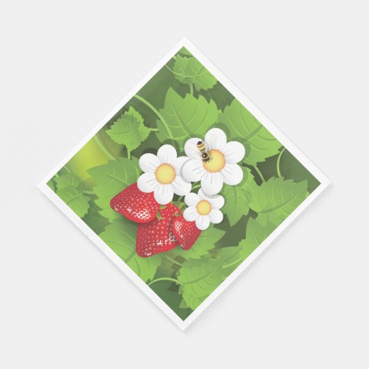 Strawberry-Pflanze Serviette (Ecke)