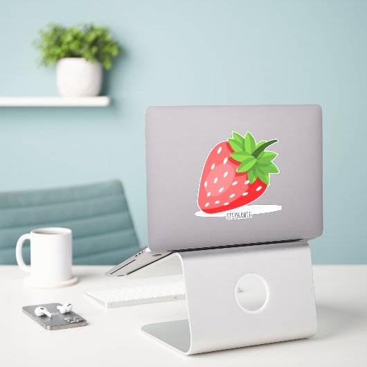 Strawberry-Pflaster Aufkleber (Laptop auf Schreibtisch)