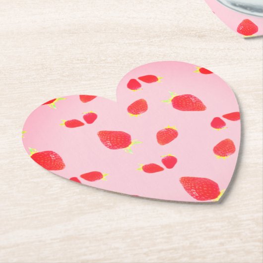 Strawberry Photo ハート型コースター Untersetzer (angewinkelt)